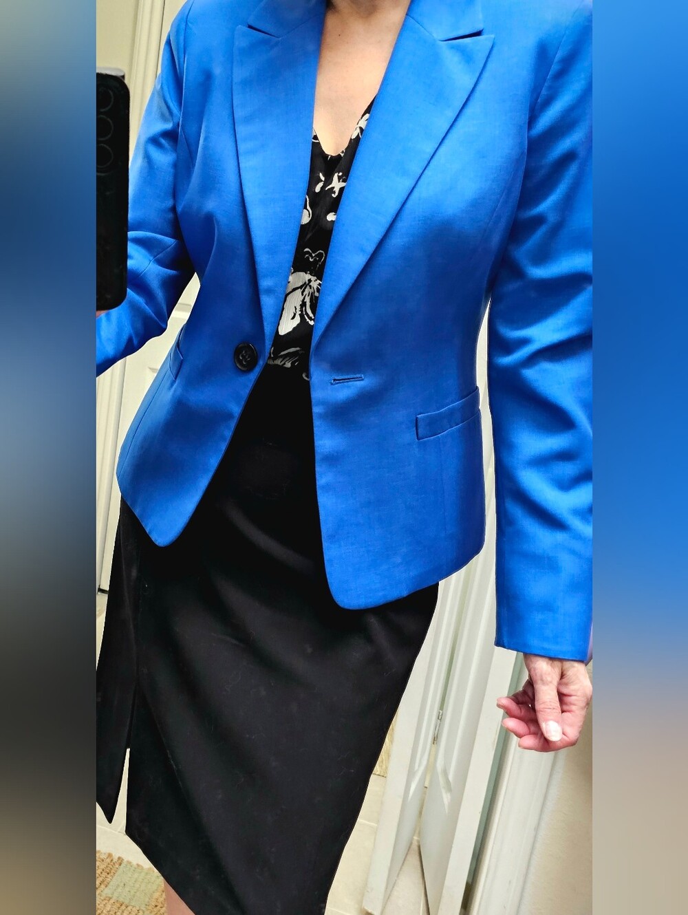 Le Suit Electric Blue Women's Tailored Blazer 10